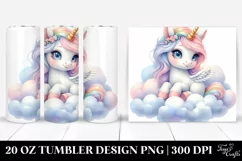 Cute Baby Unicorn from Cloud | 20 Oz Tumbler Product Image 1