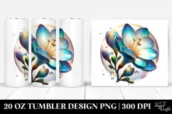 Glossy Freesia Watercolor | 20 Oz Tumbler Product Image 1