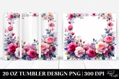Vibrant Abstract Pink Roses Tumbler Design Product Image 1