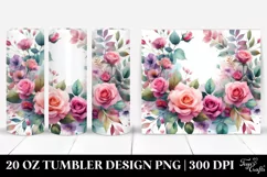 Vibrant Abstract Pink Roses Tumbler Design Product Image 1