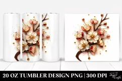 Detailed Stained Cherry Blossom | 20 Oz Tumbler Product Image 1
