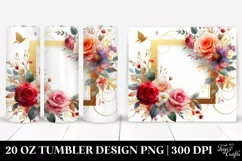 Abstract Gold Foil Red Roses Frame | 20 oz Tumbler Product Image 1