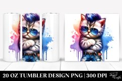 Watercolor Vibrant Drawing of a Cute Baby Cat, Transparent Product Image 1