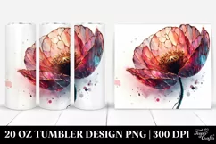 Abstract Shiny Plastic Poppy. 20 Oz Tumbler Design Product Image 1
