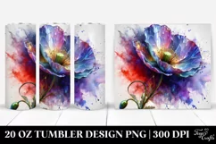 Abstract Shiny Plastic Poppy. 20 Oz Tumbler Design Product Image 1