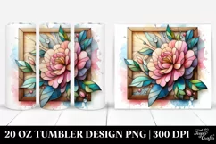 Abstract Stained Camellia | 20 oz Tumbler Product Image 1