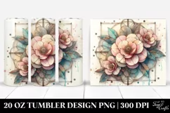 Abstract Stained Camellia | 20 oz Tumbler Product Image 1