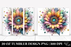 detailed Vibrant Pastel Sunflower Metallic | 20 oz Tumbler Product Image 1