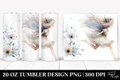 Washed Whimsical Fairy Running, Transparent 20 Oz Tumbler Product Image 1