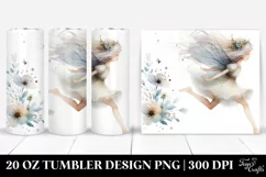 Washed Whimsical Fairy Running, Transparent 20 Oz Tumbler Product Image 1