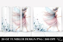 Washed Whimsical Fairy Running, Transparent 20 Oz Tumbler Product Image 1