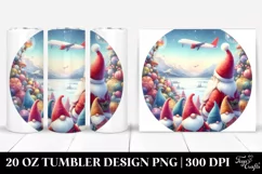Christmass Plane View, Watercolor 20 Oz Tumbler Product Image 1