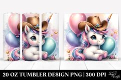 Watercolor Baby Unicorn Cowboy | 20 oz Tumbler Product Image 1