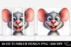 Funny Mouse Portrait Clipart, Transparent 20 Oz Tumbler Product Image 1