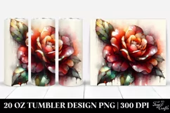 Abstract Glossy Camellia. 20 Oz Tumbler Design Product Image 1