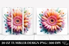 detailed Vibrant Pastel Gerbera | 20 oz Tumbler Product Image 1