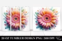 detailed Vibrant Pastel Gerbera | 20 oz Tumbler Product Image 1