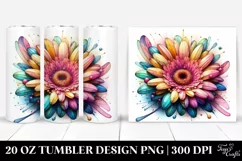 detailed Vibrant Pastel Gerbera | 20 oz Tumbler Product Image 1