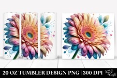 detailed Vibrant Pastel Gerbera | 20 oz Tumbler Product Image 1