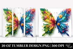 Abstract Vibrant Watercolor Butterfly | 20 Oz Tumbler Product Image 1