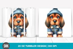 Cute Baby Bloodhound in Winter | 20 oz Tumbler Product Image 1