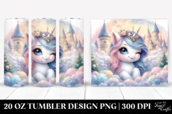 Watercolor Baby Unicorn Palace | 20 oz Tumbler Product Image 1
