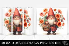 Detailed Gnome Nasturtium Bouquet | 20 Oz Tumbler Product Image 1