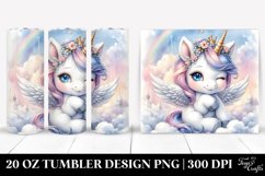 Watercolor Baby Unicorn Palace | 20 oz Tumbler Product Image 1