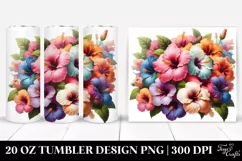 Detailed Hibiscus Bouquet | 20 Oz Tumbler Product Image 1