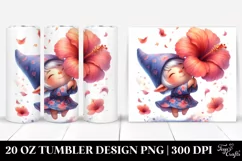 Cute Gnome Hibiscus | 20 Oz Tumbler Product Image 1