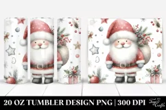 Whimsical Santa Watercolor Tumbler Design Product Image 1