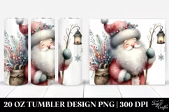 Whimsical Santa Watercolor Tumbler Design Product Image 1