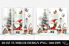 Whimsical Santa Watercolor Tumbler Design Product Image 1