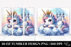 Watercolor Baby Unicorn Palace | 20 oz Tumbler Product Image 1
