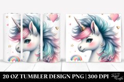 Watercolor Baby Unicorn Haircut | 20 oz Tumbler Product Image 1