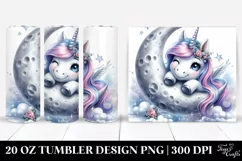Starry Moon Unicorn | 20 Oz Tumbler Product Image 1