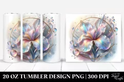 Shiny Iris Watercolor Splash 20 Oz Tumbler Product Image 1