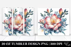 Shiny Diamond Freesia with Watercolor Splash | 20 Oz Tumbler Product Image 1