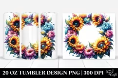 Abstract Floral Sunflower Frame Tumbler Product Image 1