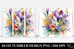 Abstract Bouquet with Colorful Crocus, Gold Foil | 20 Oz Product Image 1