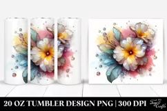Glossy Primrose Watercolor Splash 20 Oz Tumbler Product Image 1