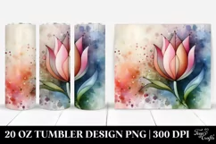 Abstract Stained Tulip Clipart 20 Oz Tumbler Product Image 1