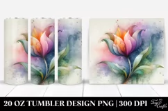 Abstract Stained Tulip Clipart 20 Oz Tumbler Product Image 1