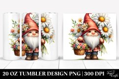 Detailed Cute Gnome with Flower Basket | 20 Oz Tumbler Product Image 1
