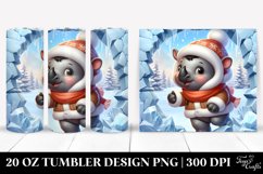 Cute Baby Rhino in Winter 20 Oz Tumbler Product Image 1