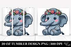 Silly Cartoon Elephant with Flower Crown Product Image 1