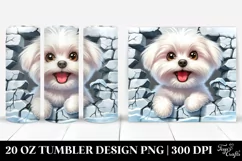 Funny Maltese Ice Cracks Design | 20 Oz Tumbler Product Image 1
