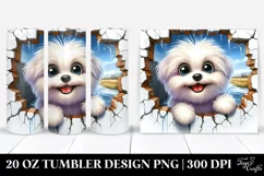 Funny Maltese Ice Cracks Design | 20 Oz Tumbler Product Image 1