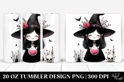 Gothic Funny Witch Clipart, Transparent 20 Oz Tumbler Product Image 1