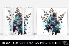 Detailed Delphinium Stained | 20 Oz Tumbler Product Image 1